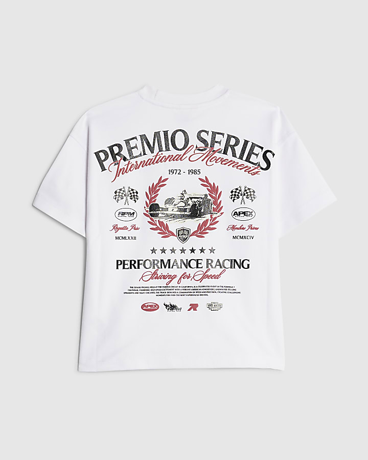 Mini Boys White Premio Series Car T-Shirt