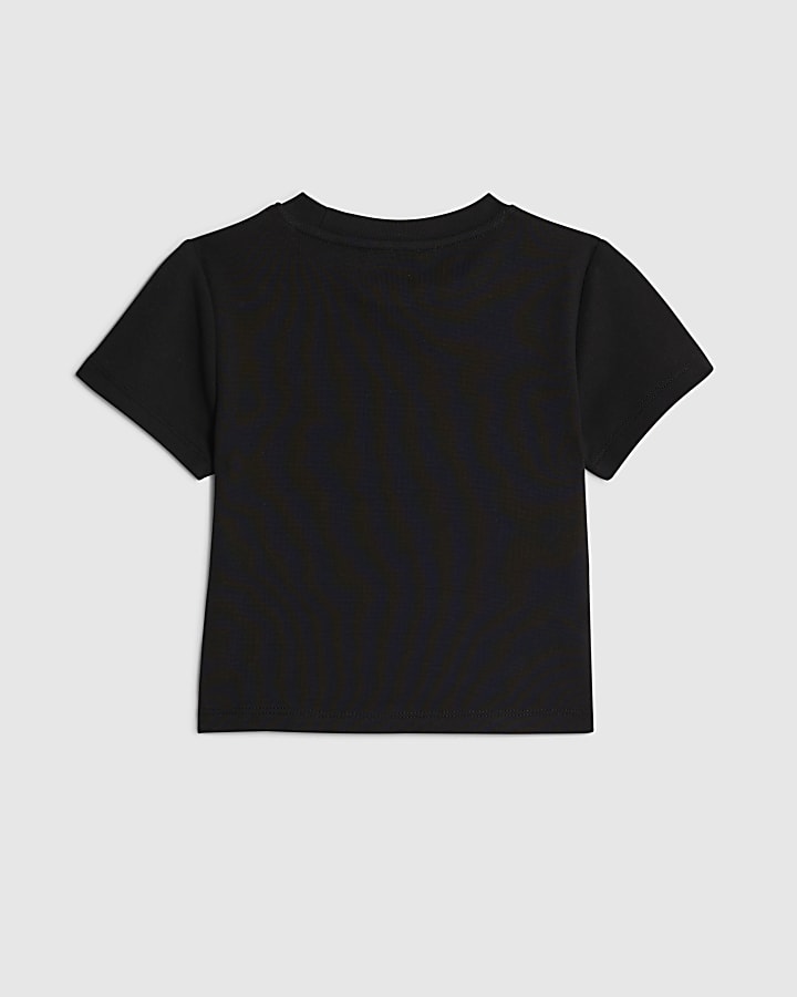 Girls Black L'amour Rosette T-Shirt