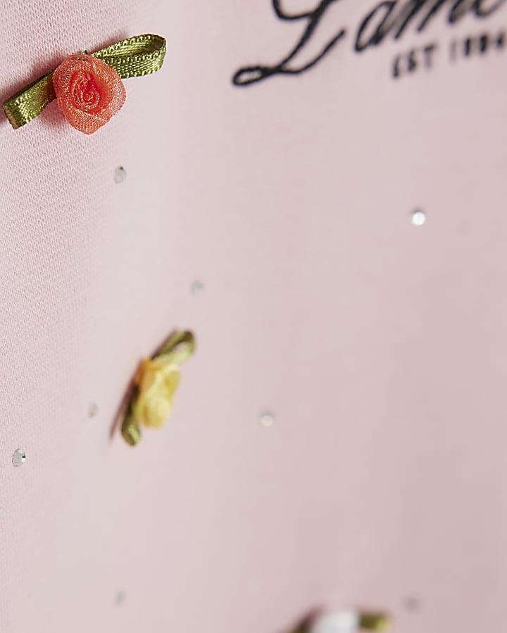 Girls Pink L'amour Rosette T-Shirt