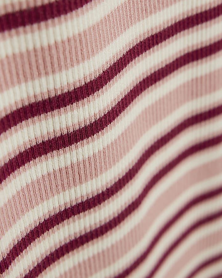 Girls Pink Stripe Flared Trousers