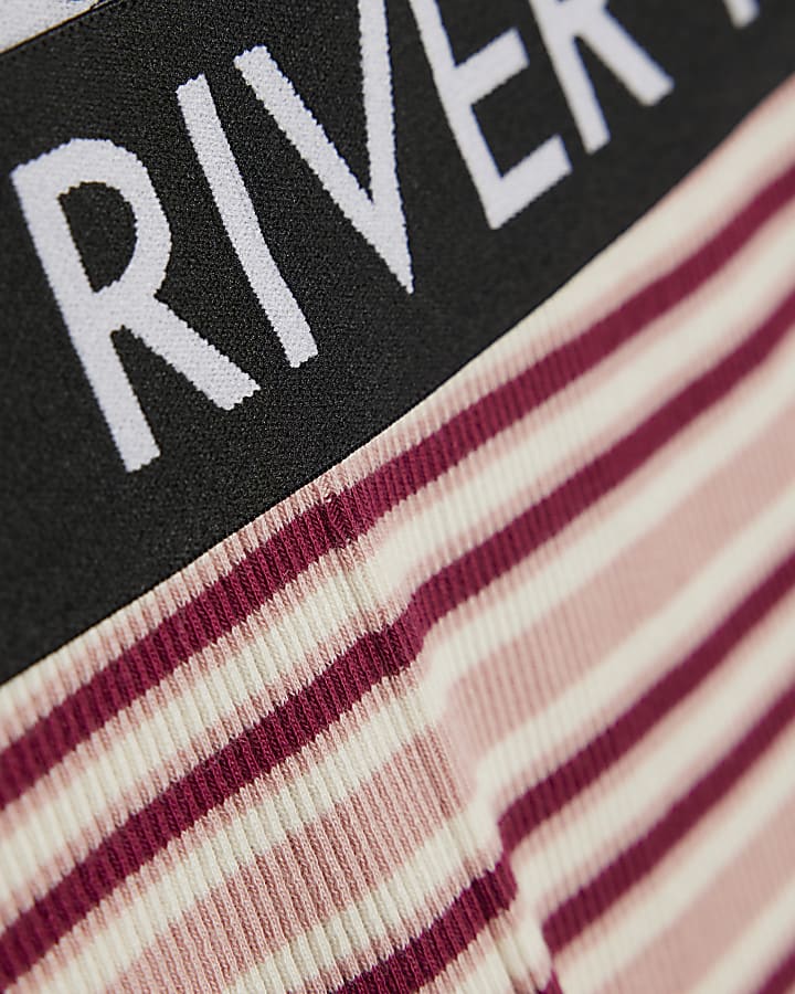 Girls Pink Stripe Flared Trousers