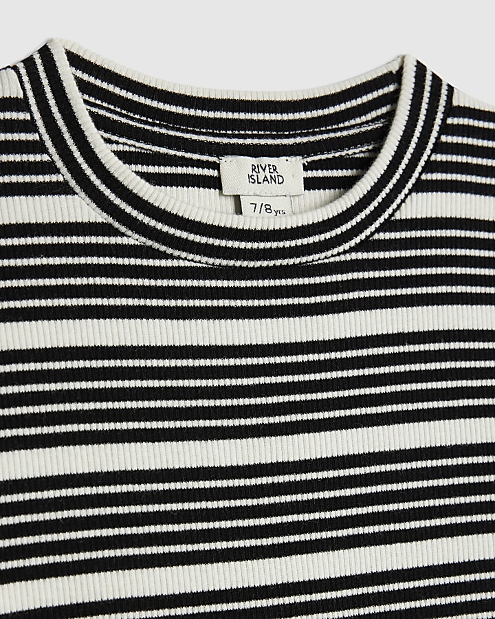 Girls Black Stripe Top