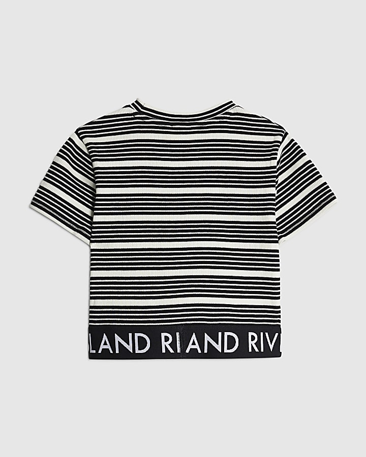 Girls Black Stripe Top