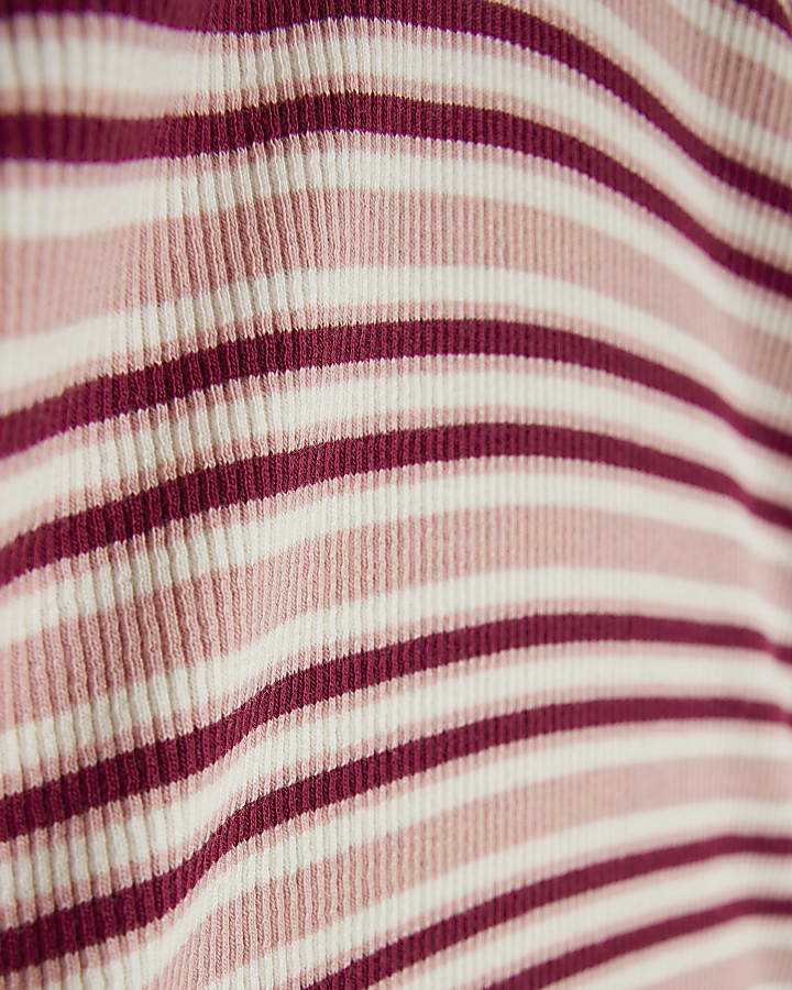 Girls Pink Stripe Top