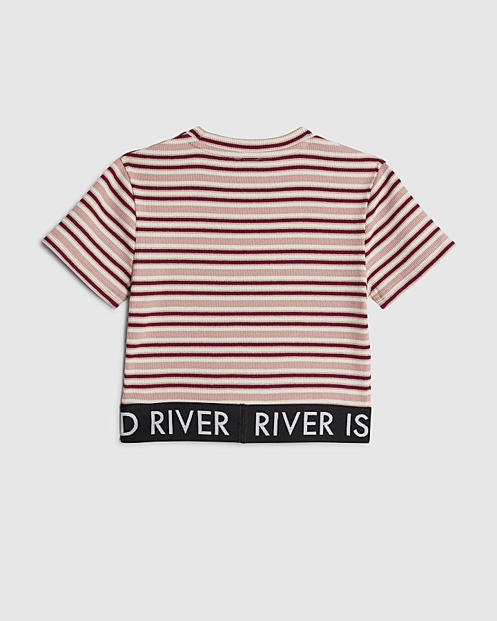 Girls Pink Stripe Top