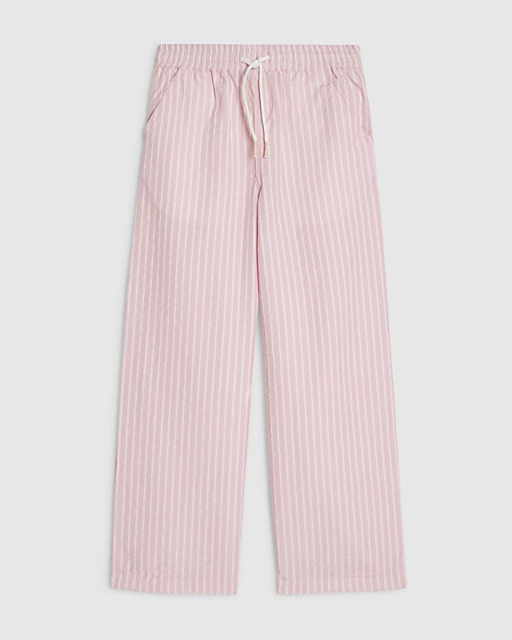 Girls Pink Stripe Trousers