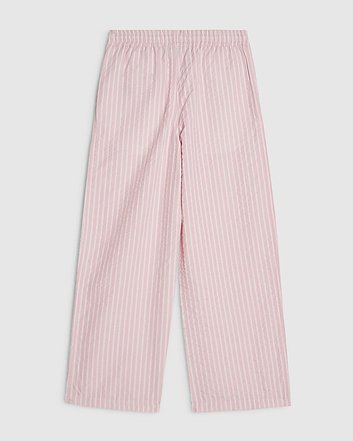 Girls Pink Stripe Trousers