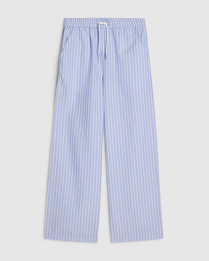 Girls Blue Stripe Trousers