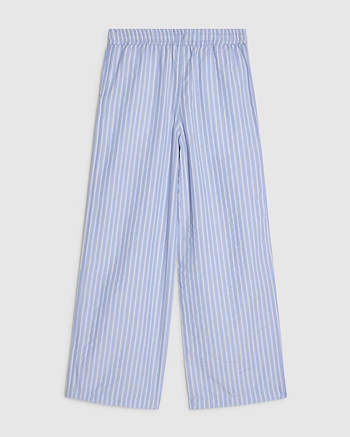 Girls Blue Stripe Trousers
