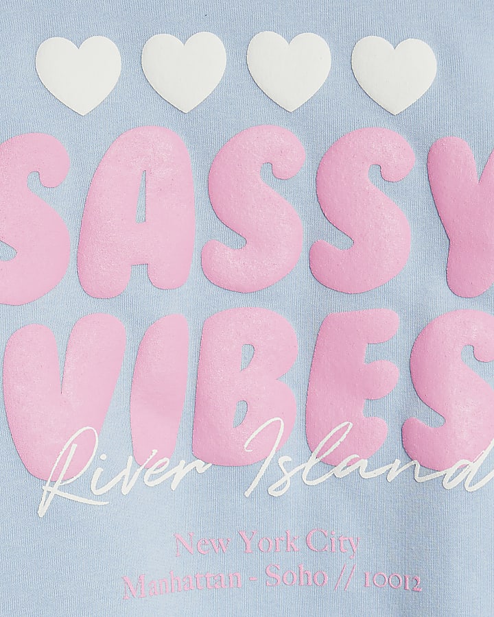 Girls Blue Sassy Vibes Sweatshirt