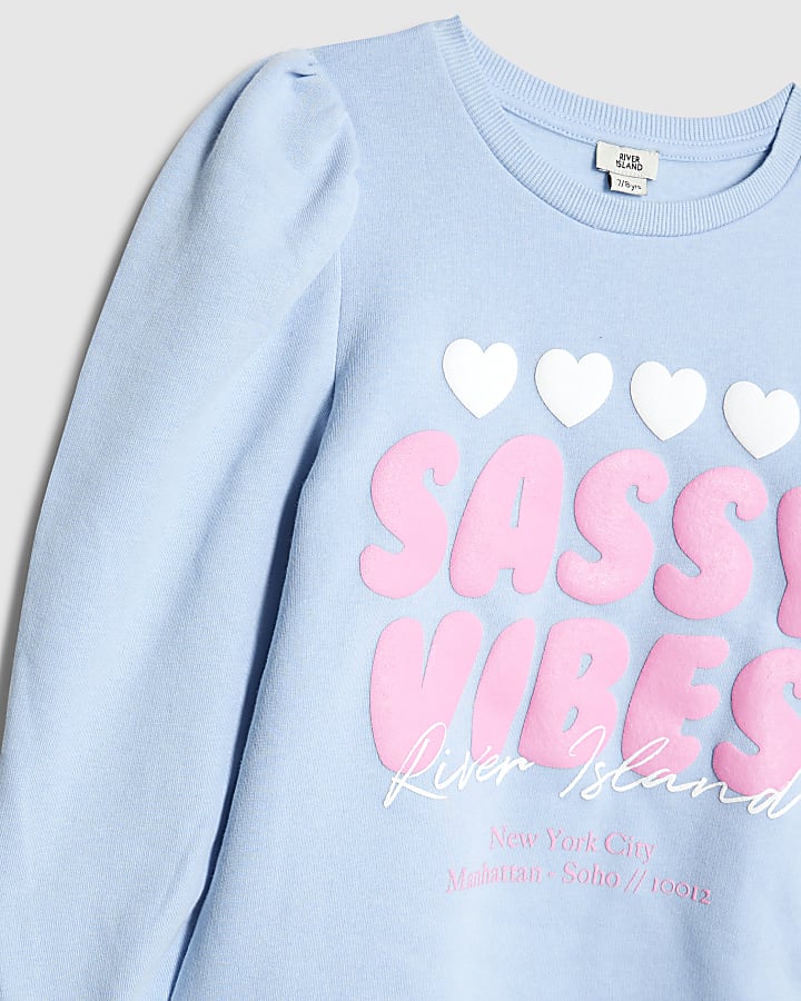 Girls Blue Sassy Vibes Sweatshirt