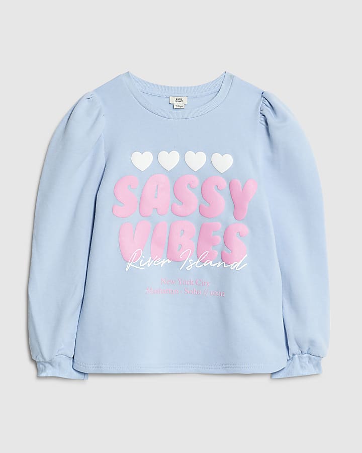 Girls Blue Sassy Vibes Sweatshirt