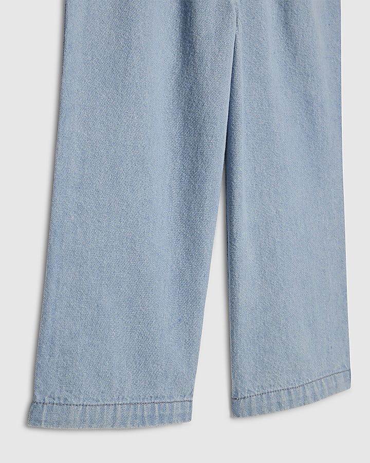 Mini Girls Blue Stripe Top And Jeans Set