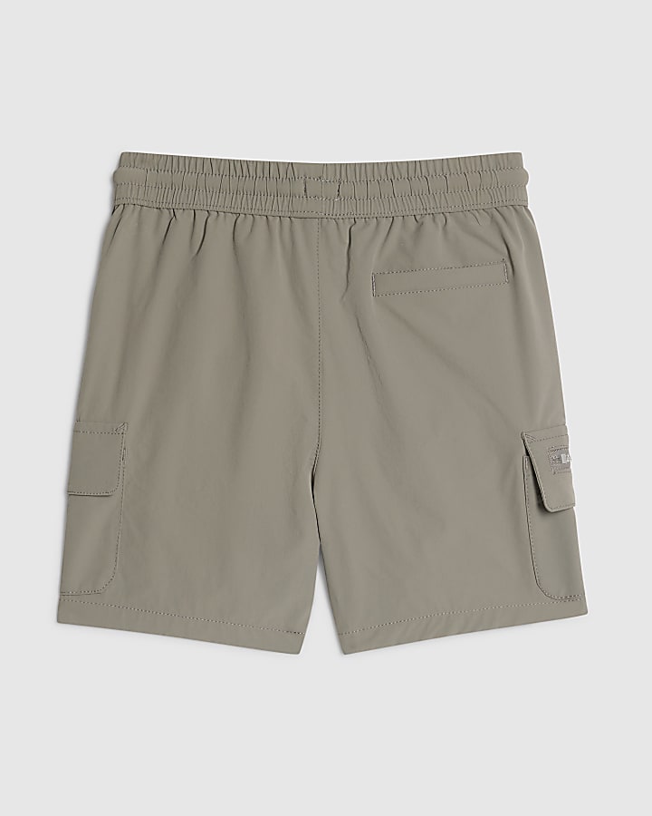 Mini Boys Grey Zip Cargo Shorts