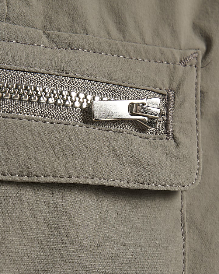 Boys Grey Zip Cargo Shorts