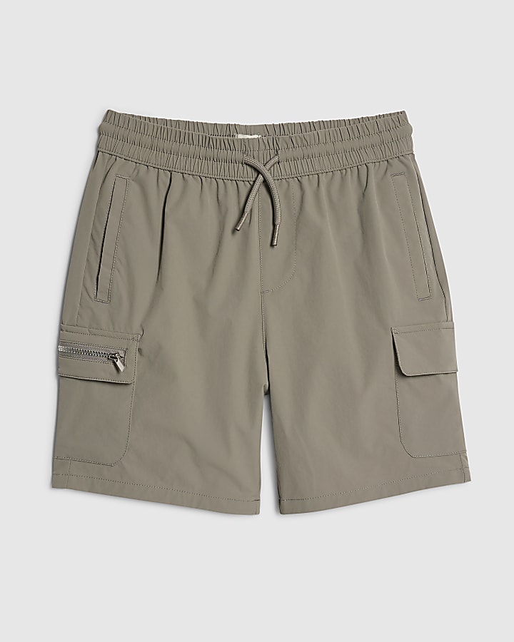 Boys Grey Zip Cargo Shorts