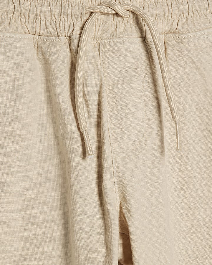 Boys Beige Pull On Trousers