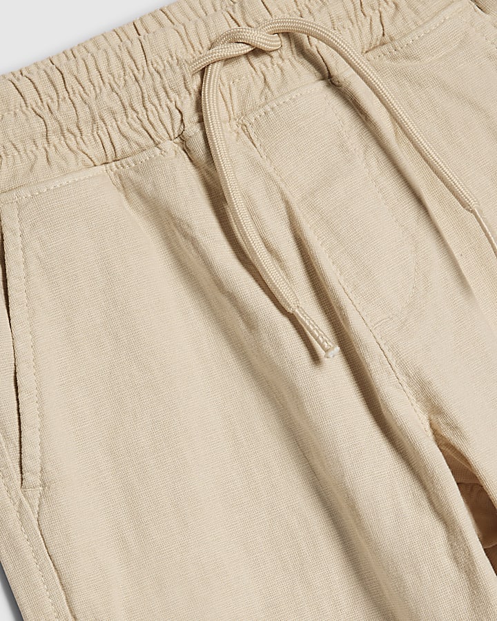 Boys Beige Pull On Trousers