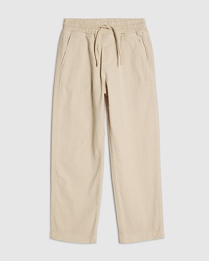 Boys Beige Pull On Trousers