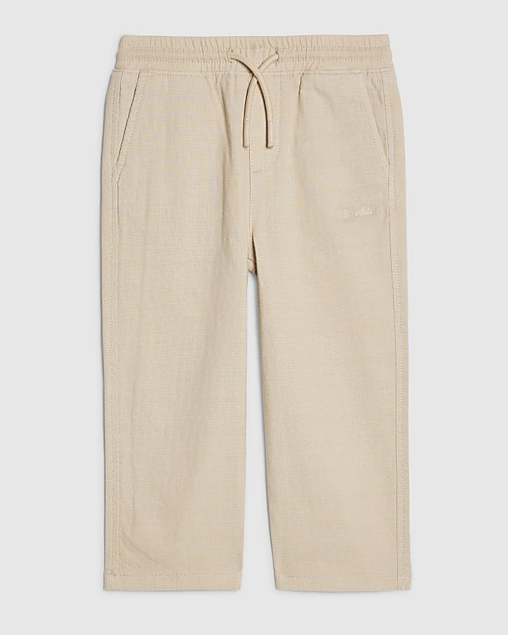 Mini Boys Beige Pull On Trousers