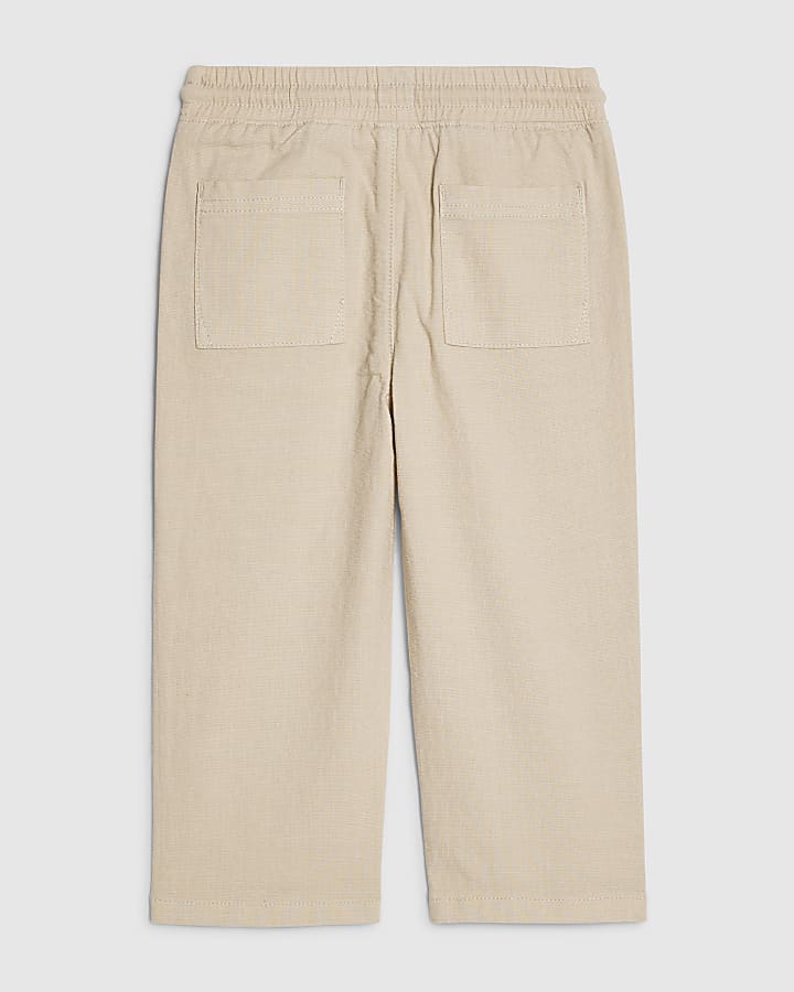 Mini Boys Beige Pull On Trousers