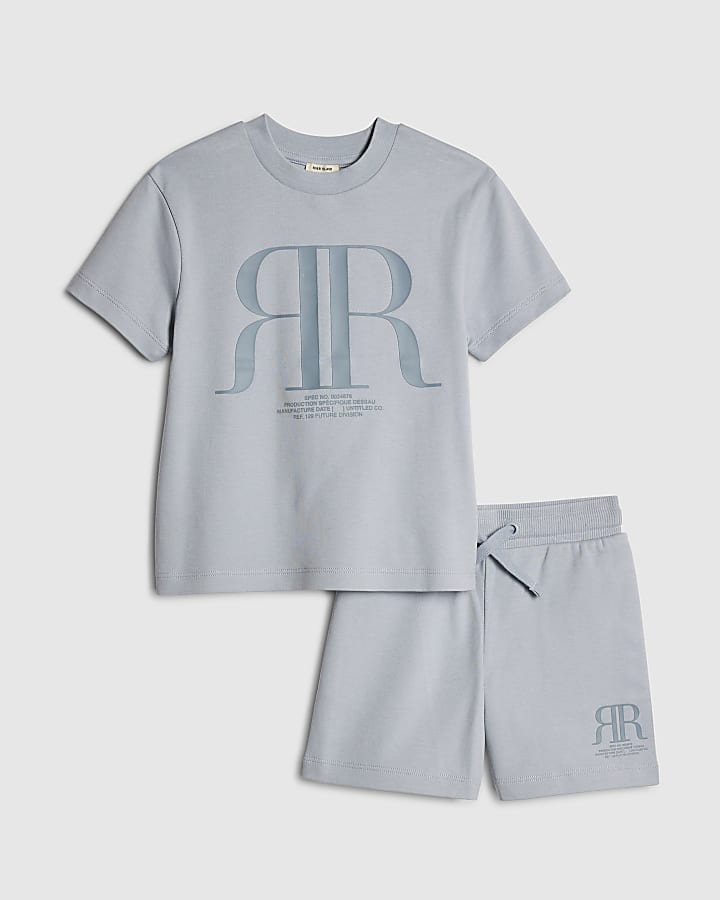 Mini Boys Blue RR T-Shirt And Shorts Set