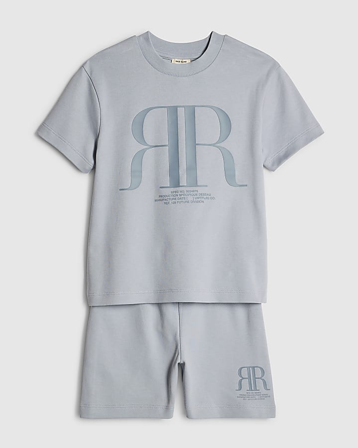 Mini Boys Blue RR T-Shirt And Shorts Set
