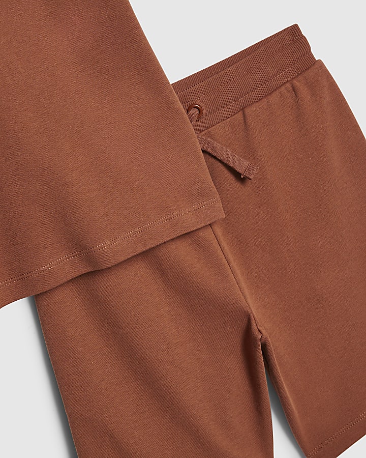 Boys Brown RR T-Shirt And Short Sets