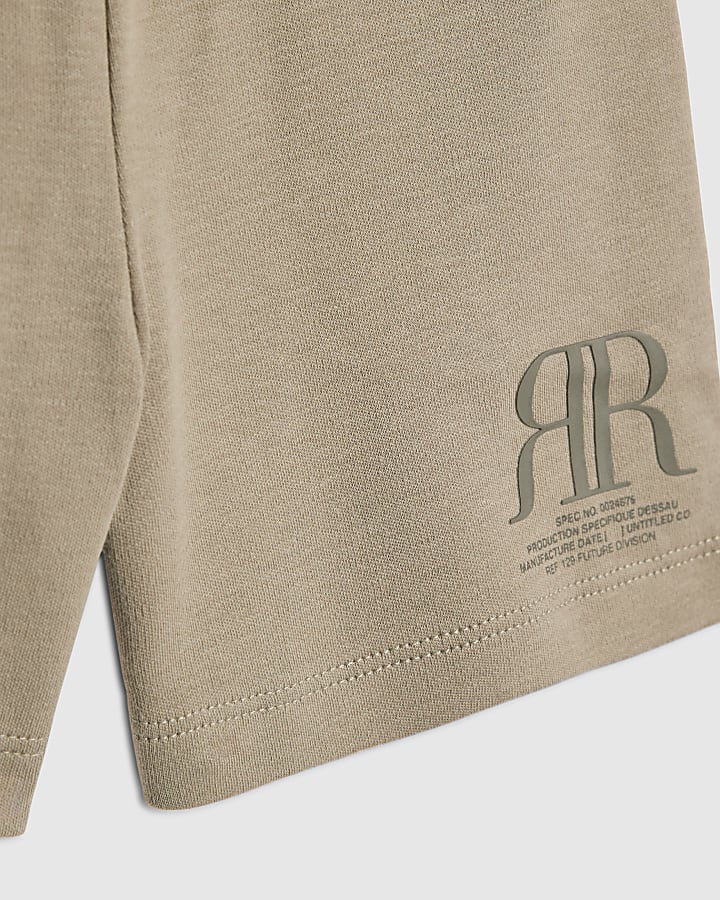Mini Boys Khaki RR T-Shirt And Shorts Set