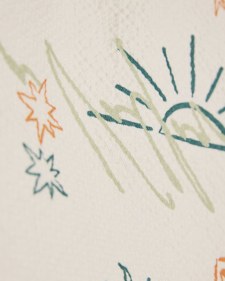 Boys Cream Sun Print Swim Shorts