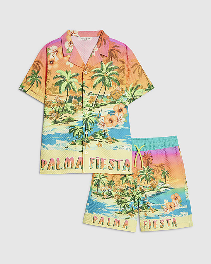 Boys Multi Colour Tropical Swim Set