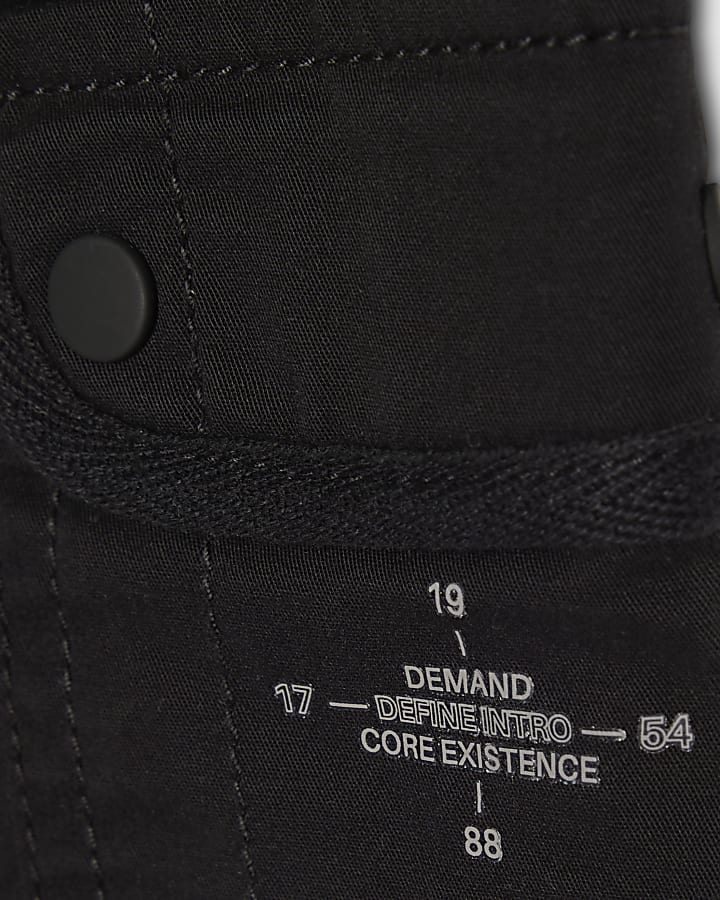 Mini Boys Black Twill Cargo Shorts