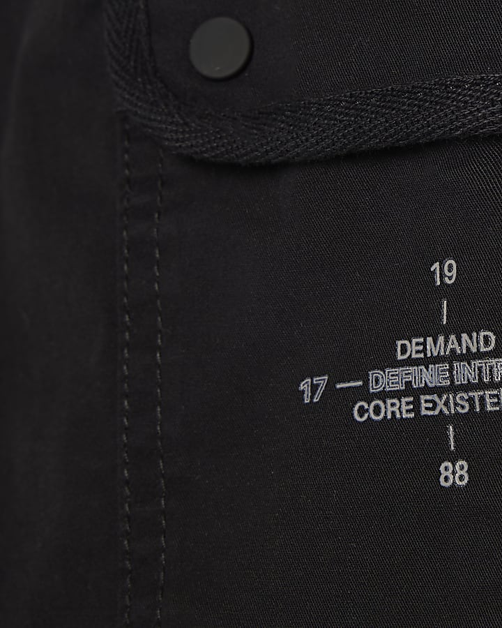 Boys Black Twill Cargo Shorts