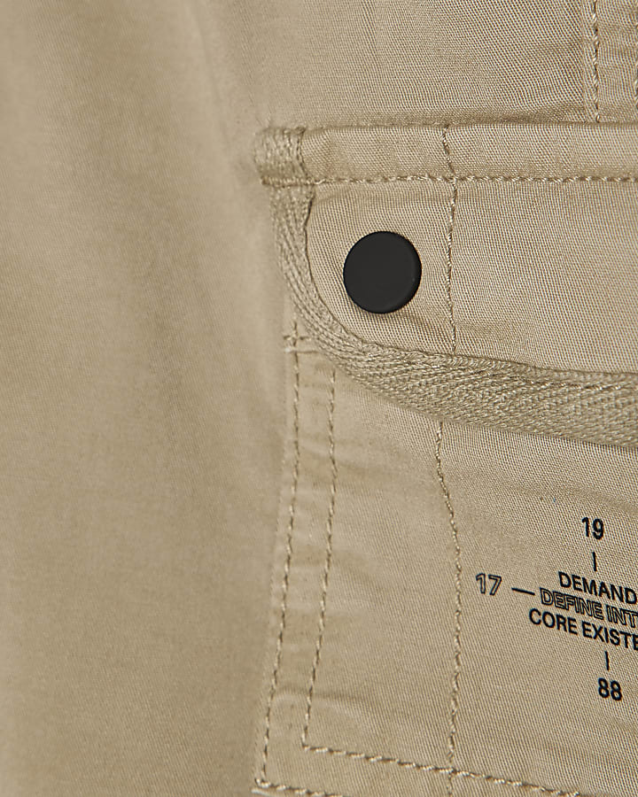 Mini Boys Beige Twill Cargo Shorts