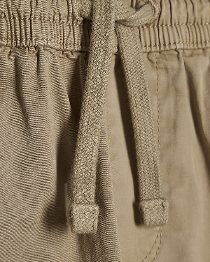Boys Beige Twill Cargo Shorts