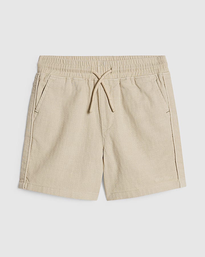 Mini Boys Beige Pull On Shorts