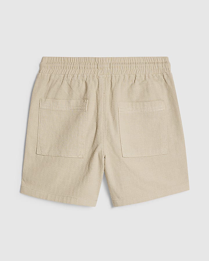 Mini Boys Beige Pull On Shorts