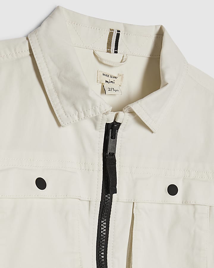 Mini Boys White Shacket