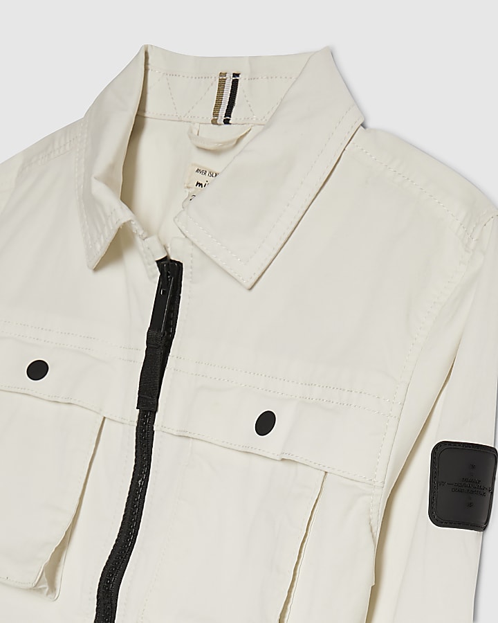 Mini Boys White Shacket