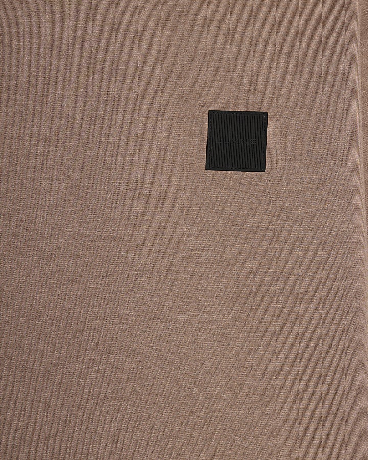 Boys Brown Luminis Badge T-Shirt Set