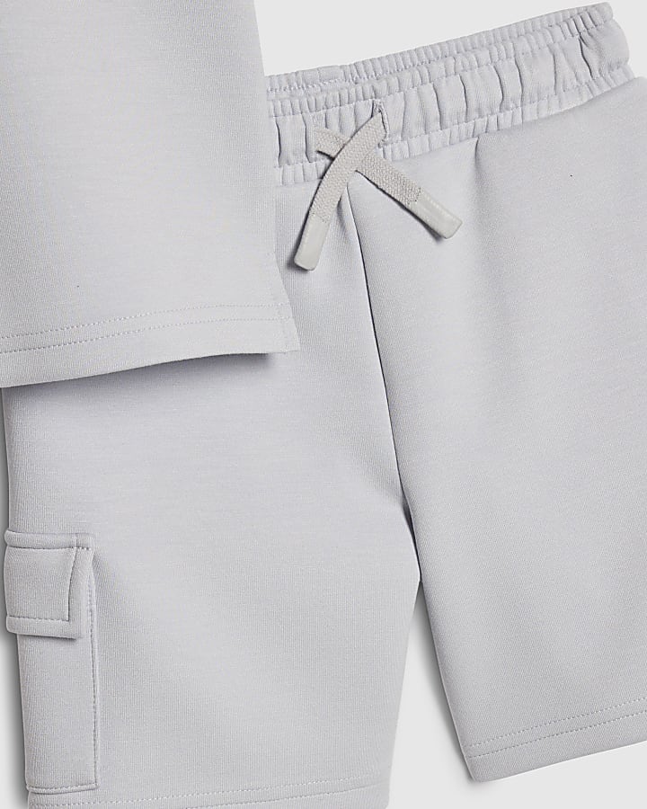 Mini Boys Blue Luminis Badge Polo Shirt Set