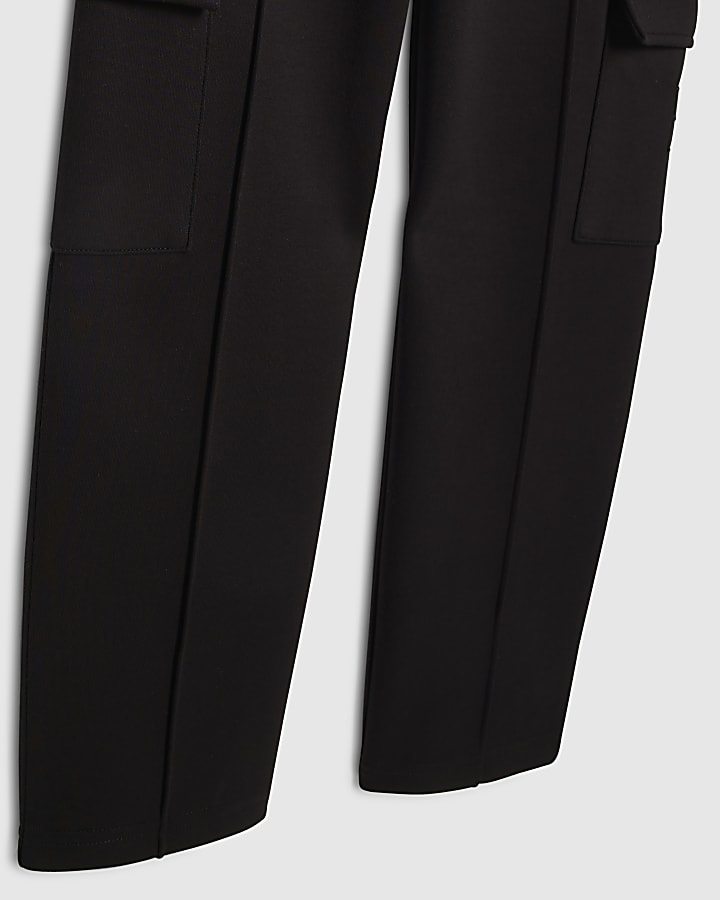 Boys Black Slim Fit Polo Jogger Set