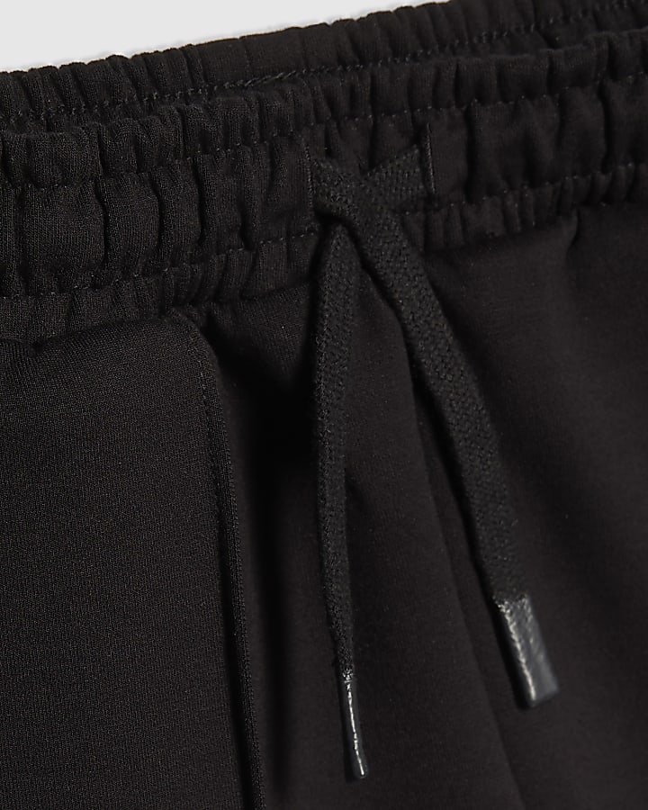 Mini Boys Black Luminis Badge Polo Shirt Set