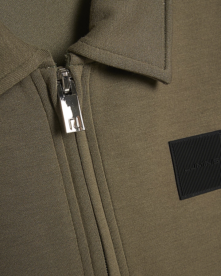 Boys Khaki Polo Shirt And Joggers Set