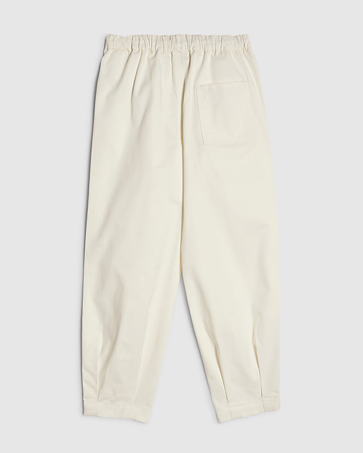 Girls Cream Twill Keyring Cargo Trousers