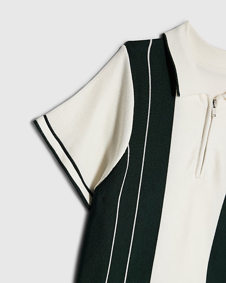 Boys Green Stripe Polo Shirt