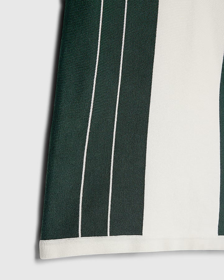 Boys Green Stripe Polo Shirt