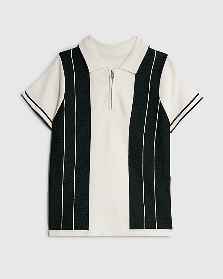 Boys Green Stripe Polo Shirt