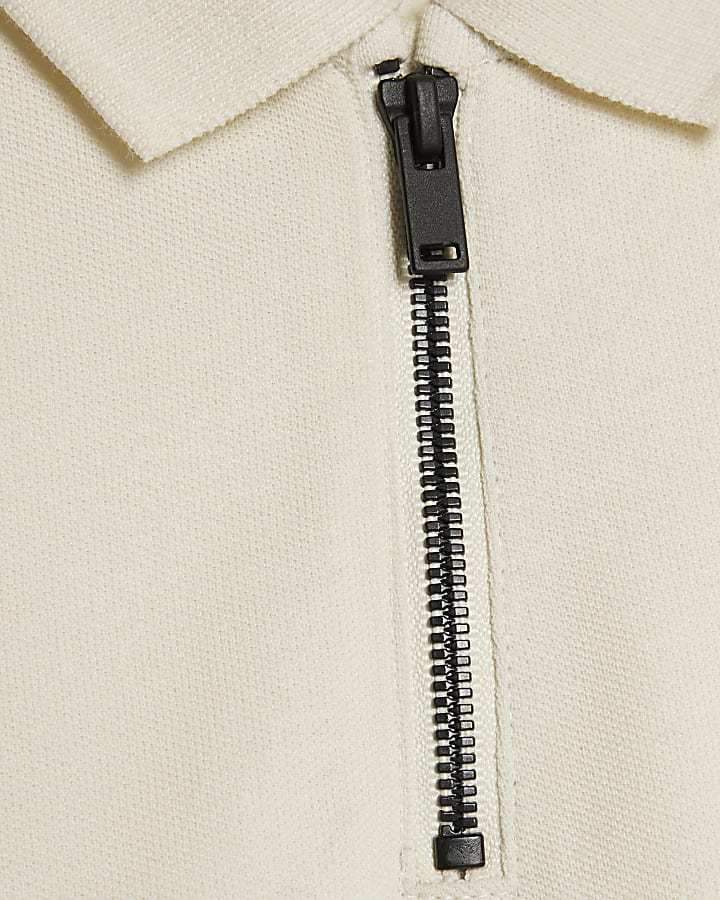 Mini Boys Brown Oversized Polo Shirt Set