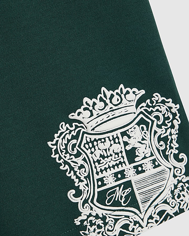 Mini Boys Green Crest T-Shirt And Shorts Set